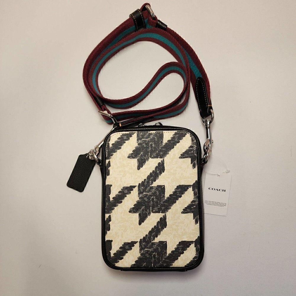 Coach CJ672 STANTON CROSSBODY WITH HOUNDSTOOTH PRINT - Picture 3 of 4